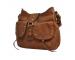 Vintage Brown Buffalo Hunter Leather Shoulder Women Antique Style Purse Bag